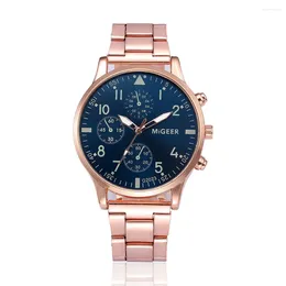 Wristwatches Migeer Men Sports Watches Rose Gold Stainless Steel Quartz Relogio Masculino Reloj Hombre Horloge Heren