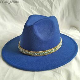 Wide Brim Hats Bucket Hats Fedoras Jazz Cap Hat for Women Men Emerald Green Accessories White Black Fedora Wide Brim Panama Church Hat Wholesale 2022 NEW YQ231116