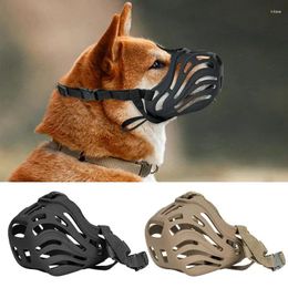 Dog Collars Adjustable Muzzle Soft Silicone Breathable Mesh Strong Basket Small&Large Mouth Muzzles Pet Training Accessories