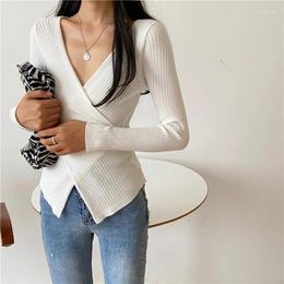 Women's Sweaters Wholesale 2023 Spring Autumn Winter Fashion Casual Warm Nice Women Knitted V Neck Sweater Woman Female OL Py9012