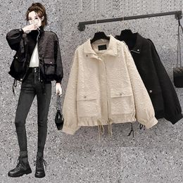 Women's Jackets Large Women's Jacket Coat 2023 Trendy Spring Fat Sister Loose And Thin Cubism Overcomes
