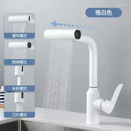 Kitchen Faucets Pulling Lifting Faucet Waterfall Basin Stream Sprayer Cold Water Sink Mixer Wash Tap For Bathroom