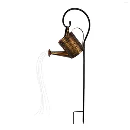 Garden Decorations Creative Wrought Iron Kettle Shower Floor Plug Light Solar Romantic Night Outdoor Hallway Lawn Decor