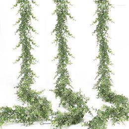 Decorative Flowers 1.8M Faux Eucalyptus Garland Plant Artificial Vines Hanging Leaves Greenery For Wedding Garden Office Decor