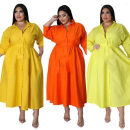 Ethnic Clothing Dashiki African XL-5XL Plus Size Dresses For Women Autumn Africa Long Sleeve V-neck Shirt Dress Maxi