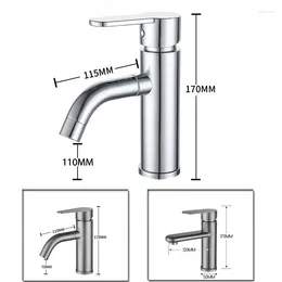 Bathroom Sink Faucets SKOWLL Stainless Steel Bathoom Faucet Deck Mount Single Hole Basin Mixer