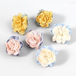 Stud Earrings Pauli Manfi Fashion Metal Fabric Flower Women's Cute Party Accessories