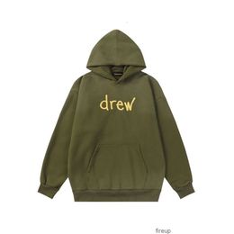 Sweatshirts Mens Womens Designer Hoodies Fashion Streetwear American Fashion Br Drew Letter Embroidery Old Olive Green Autumn Winter Couple Loose Hooded Sweater T