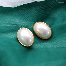 Necklace Earrings Set Manufacturer To Supply The Oval Pearl Ear Clip Contracted Fashion Accessories