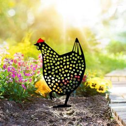 Garden Decorations Black Chicken Stake Great Quality Acrylic Statue Sculpture Standing Roosters Decor For Home Lawn