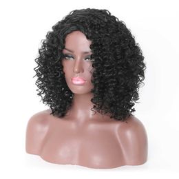 yielding Wig headgear small curl wig headgear black short fluffy wig headgear