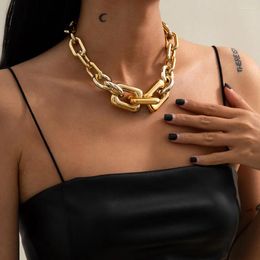 Pendant Necklaces Retro Simple Exaggerated Necklace Thick CCB Material Distorted Chain Creative Glamour Girl Jewelry Gift