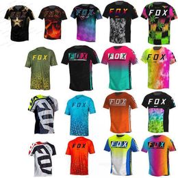 Men's T-Shirts 2022 Motocross Mountain Enduro Bike Clothing Bicycle Moto Downhill T-shirt Hpit Fox Women Men Cycling Jersey MTB Shirts BMX J56