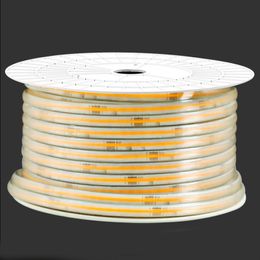 220V Large chip COB LED Flexible Strip Light Rope Belt Ra90 240LEDs/m IP68 Waterproof EU Plug Super Bright
