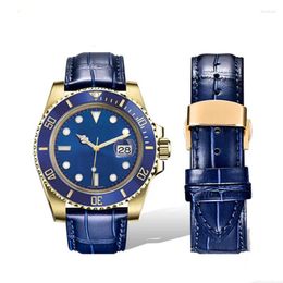 Watch Bands High Quality Black Blue Genuine Leather Watchband 14 15 16 20 21 22mm Smooth Italian Calfskin Strap For Brands Automatic