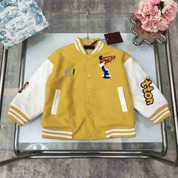 Luxury cotton toddler jacket kids designer clothes Size 100-150 Contrast stitching design baseball uniform kids coat Nov15