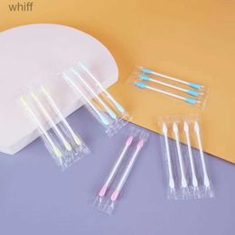 Cotton Swab 100pcs Double Head Cotton Swabs Colorful Clean Ears Extension Cosmetic Tool Disposable Traveling Makeup Clean Cotton SticksL231116