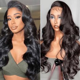 Transparent Lace Front Human Hair Wigs For Women Brazilian Body Wave 13x4 Frontal Pre Plucked