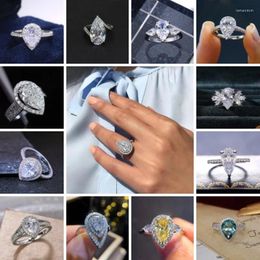 Wedding Rings CAOSHI Classic For Women Silver Colour With Pear Shaped Cubic Zirconia Elegant Accessories Party Jewellery