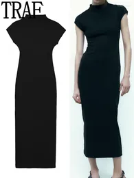 Casual Dresses Black Long For Women 2023 Green Bodycon Dress Short Sleeve Midi Woman Summer Elegant Women's