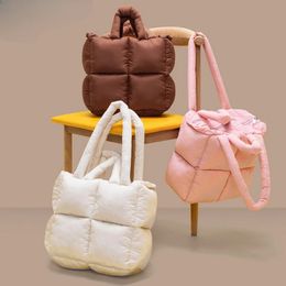 Evening Bags 2023 Fashion design Winter Women Space Cotton Purse and Handbag Casual Ladies Shoulder Puffy Down Shopper 231116