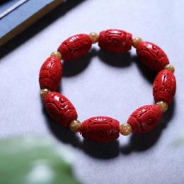 Strand Cinnabar Single Circle Bracelet Buddha Beads Same Style For Men And Women