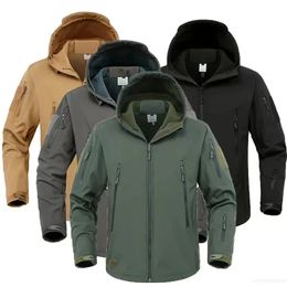 Mens Jackets Winter Waterproof Trekking Fish Hunting Hiking Camp Military Tactical Outdoor Hood Coat Army Sport Run SoftShell 231116