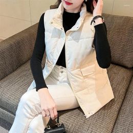 Women's Vests 40.00 Kg-100.00 Kg Autumn And Winter Vest Outer Wear Waistcoat Loose Down Cotton-Padded Coat Ladies Sleeveless Sho