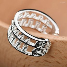 Cluster Rings Vintage Ethnic Style Hollow Abacus Ring For Men Women Good Lucky Wealth Antique Unisex Biker Hip Hop Jewelry