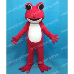 Christmas red frog Mascot Costume High quality Cartoon Character Outfits Halloween Carnival Dress Suits Adult Size Birthday Party Outdoor Outfit