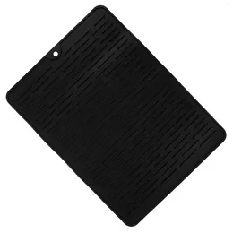Table Mats Silicone Draining Mat Water Trough Heat Resistant Dish Pad Kitchen Sink Drying Pan Chopping Board Silica Gel Worktop