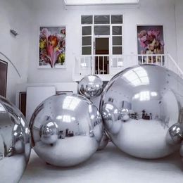 Christmas Decorations Silver Giant Inflatable Mirror Ball Hanging inflatable Balloon Large Sealed Gold Colourful Sphere For Wedding Event Decor 231116