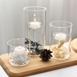 Candle Holders 3pcs/set European-styleins Glass Holder Oil Lamp Windproof Retro Household
