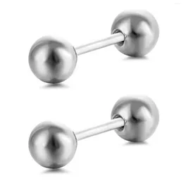 Stud Earrings 1pair/pack Barbell Shape Party 4mm Dia Gothic Body Jewelry Daily Small Ball Titanium Steel Unisex Piercing Punk