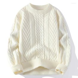 Men's Sweaters Winter Knitted Pullover O-Neck Solid Colour Simple Vintage Sweater Fit Geometric Pattern Fashion Bottom Korea Men Clothing