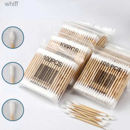 Cotton Swab 10-100pcs Double Head Cotton Swab Women Makeup Cotton Buds Tip Disposable Wood Stick Nose Ear Cleaning Eyelash Health Care ToolsL231116