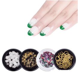 Nail Art Decorations Nail Art Decorations Diy Christmas Ornaments Snow Sequins Mixed Snowflak Computer Tablets Color Hollow Metal Acce Dh2Cm