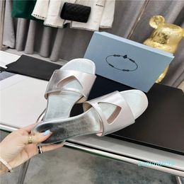 Prado High-quality New Fashion Luxury Designer Slippers Sliders Women Summer Sandals Beach Slide Ladies Flip Flops Loafers Black Outdoor Home