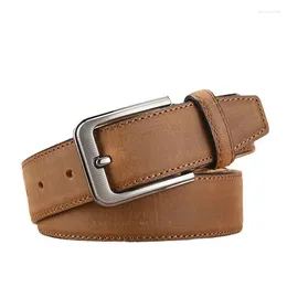 Belts 2023 Men Full Grain Top Genuine Leather Belt With Pin Buckle Design