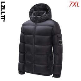 Men's Down Parkas Winter Men Warm Windproof Hood Down Jackets Parka Coat Mens Casual Detachable Hat Waterproof Overcoats Jacket Male Plus Size 7XL J231116