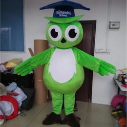 High Quality Green Owl Mascot Costume Halloween Christmas Fancy Party Dress Cartoon Character Suit Carnival Unisex Adults Outfit