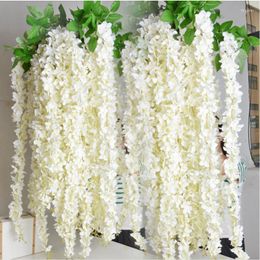 Decorative Flowers Silk Wisteria Vine 165cm Artificial Hydrangea Rattans Sakura For Wedding Centrepiece 8 Colours Available