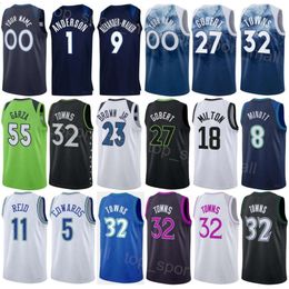 Print Men Women City Basketball Anthony Edwards Jerseys 5 Rudy Gobert 27 Karl-Anthony Towns 32 Naz Reid 11 Kyle Anderson 1 Earned Classic Custom Name Number Shirt