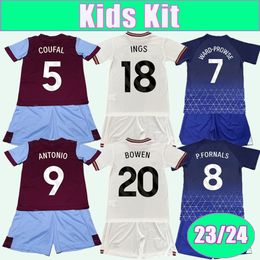 23 24 L. PAQUETA SCAMACCA Kids Kit Soccer Jerseys BOWEN INGS BENRAHMA KEHRER SOUCEK ANTONIO Home Away 3rd Short Sleeve Football Shirts Uniforms