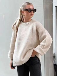 Women's Sweaters 2023 Beige Plush Sweater Women Oversize For Long Sleeve Soft Knitted Woman Autumn Pullovers