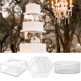 Bakeware Tools Acrylic Cake Stand Square Round Edge Fondant For Wedding Birthday Decorating Kitchen Accessories