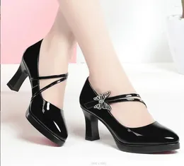 Dress Shoes Sexy Round Head Stiletto Ladies High-heeled Black Color Bow Tie White Dignified Beautiful Classic