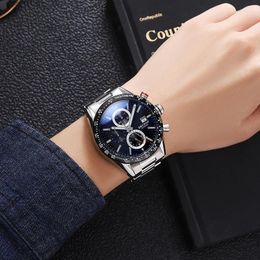 Armbanduhren Dectop 2023 Ankunft Tag Muti-Funktion Automatische Sportuhren Mann Carrera Keramik Lünette Wasserdichte Armbanduhr mit Kalender