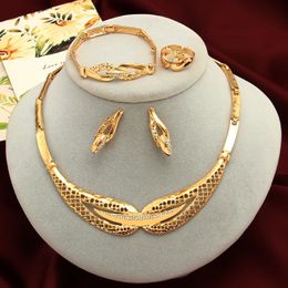 Wedding Jewelry Sets ZOSHI Dubai Crystal Necklace Bracelet Earrings Ring Nigerian Party Women Fashion Set 231116