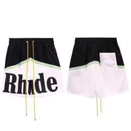 24SS Black White Green Shorts Men Women 1 Print Inside Mesh Casual Drawstring Pocket Fashion